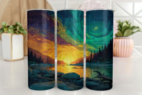 Alcohol Ink Northern Lights: Tumbler Wraps & Graphics