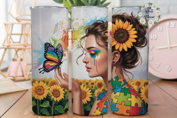 Autism Mom Sunflower Butterfly Tumbler: Embroidery Review