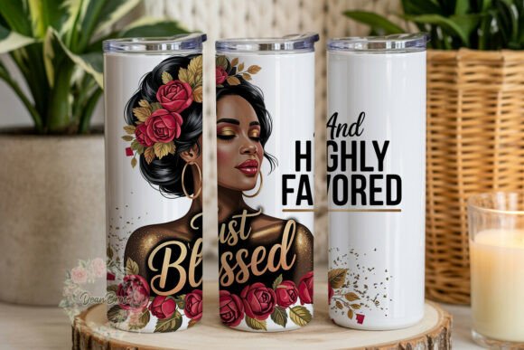 Blessed Favored Woman 20oz Tumbler Wrap: Graphics & Tumbler Wraps