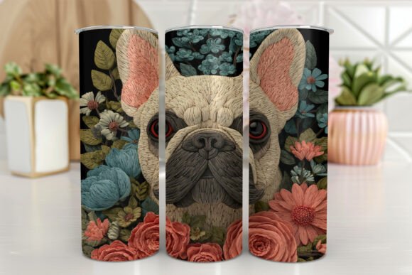 Bulldog Dog Tumbler Wrap Seamless Graphics