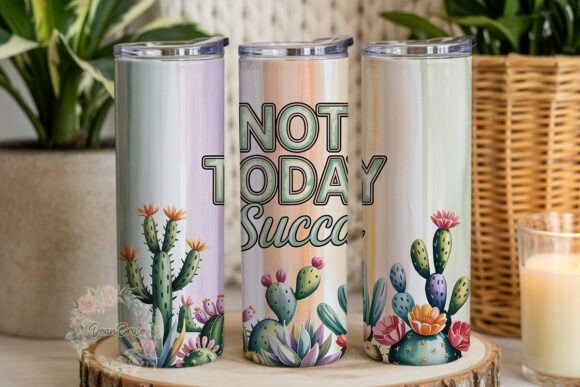 Cactus Quote Watercolor 20oz Tumbler Wraps Graphics