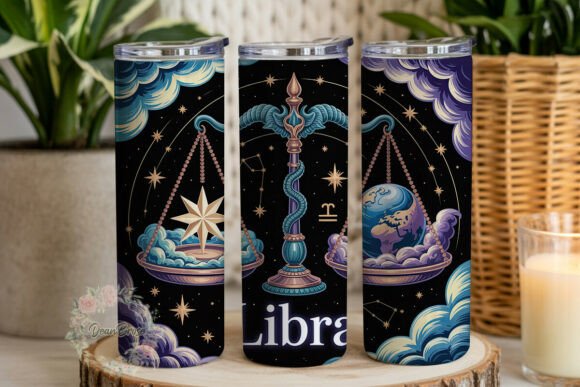 Celestial Balance Scales Graphics for Tumbler Wraps