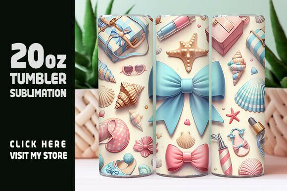 Coastal Seashells Tumbler Wrap: Beach Tu Graphics
