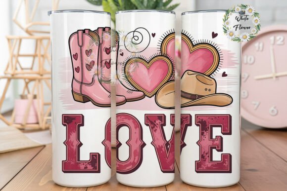 Country Love Hearts 20oz Tumbler Wrap: Graphics & Tumbler Wraps