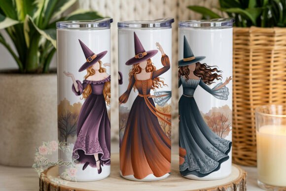Dancing Witches Autumn Tumbler Wraps & Graphics
