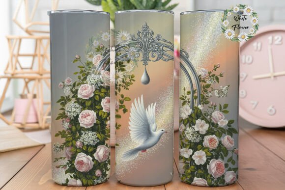 Elegant Floral Arch Dove Graphics & Tumbler Wraps