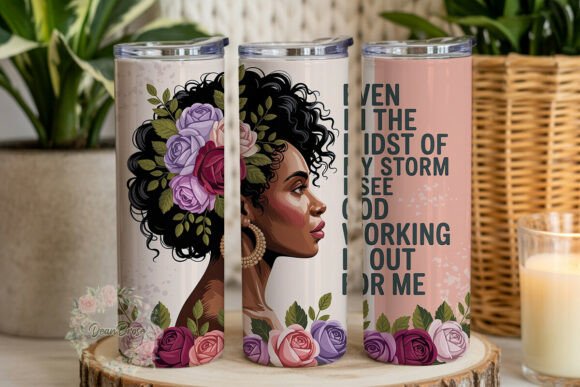 Empowered Woman Roses Tumbler Graphics and Wraps