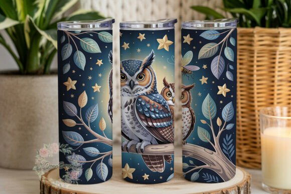 Enchanted Owls Starry Night: Tumbler Wraps & Graphics Review