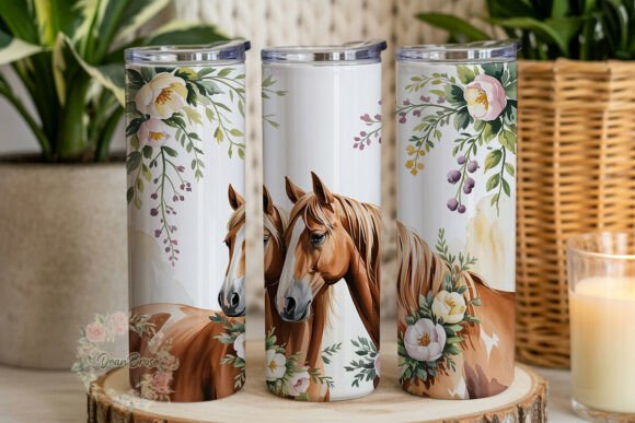 Horse Love Floral Tumbler Wraps Graphics Review