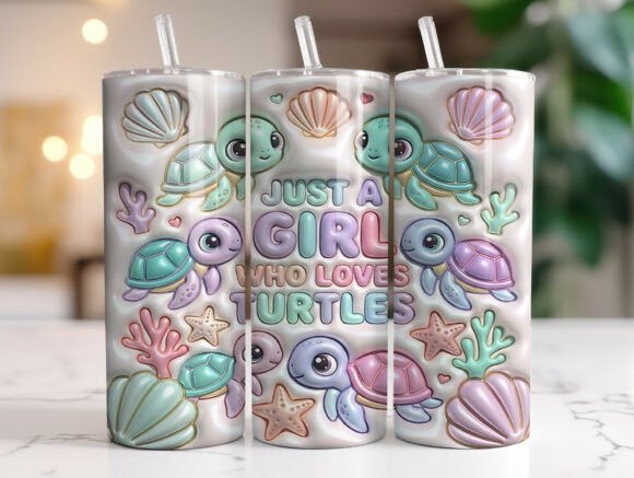 Just a Girl Who Loves Turtles Tumbler Wraps Graphics
