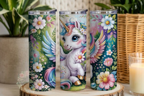 Magical Unicorn Floral Tumbler Wrap Graphics Review
