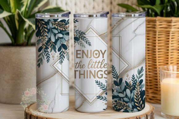 Marble Gold Foliage Tumbler Wrap Graphics Review