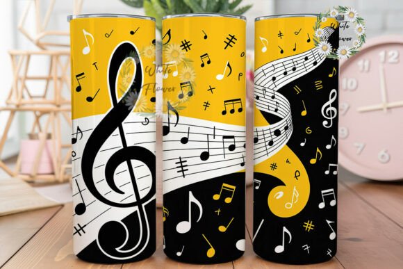 Musical Notes Yellow Black Tumbler Design Review