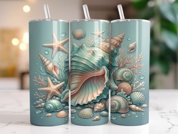 Ocean Seashell Starfish 20oz Tumbler PNG Graphics Review