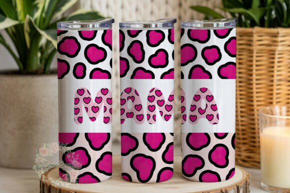 Pink Leopard Mama 20oz Tumbler Wrap Graphics for Tumbler Wraps