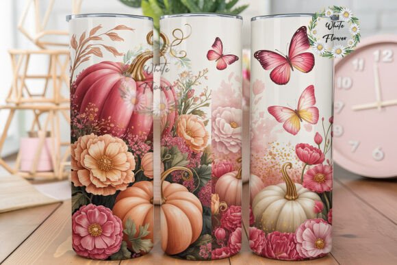 Pink Pumpkin Floral Autumn Tumbler Design Review