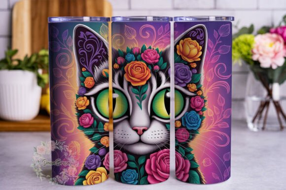 Psychedelic Floral Cat: Graphics & Tumbler Wraps Review