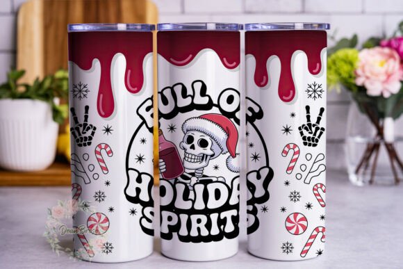Skeleton Holiday Spirits Graphics & Tumbler Wraps