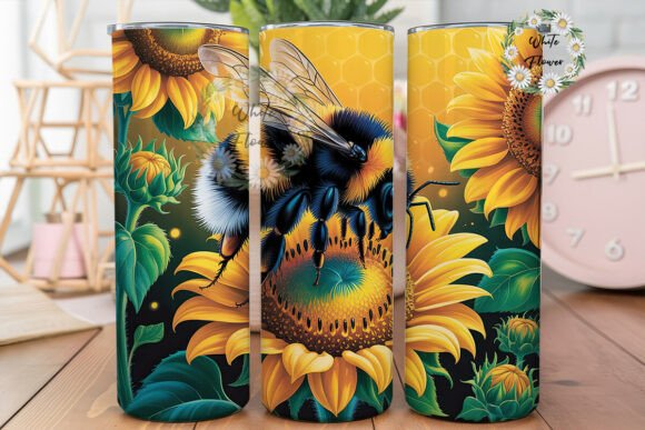 Sunny Bee Honeycomb 20oz Tumbler Wrap: Graphics & Tumbler Wraps