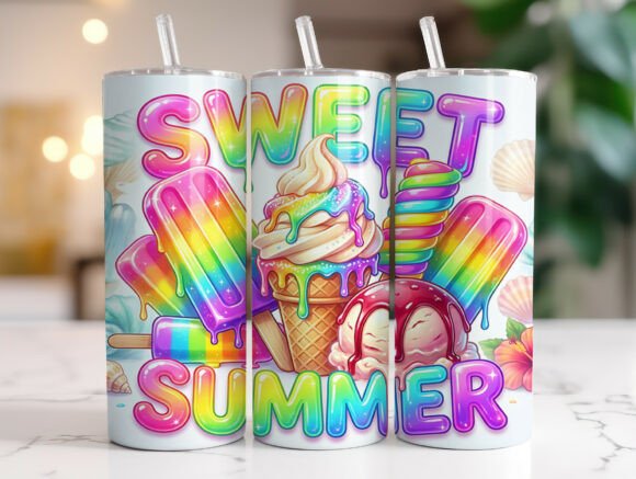 Sweet Summer Popsicle Tumbler Graphics & Tumbler Wraps