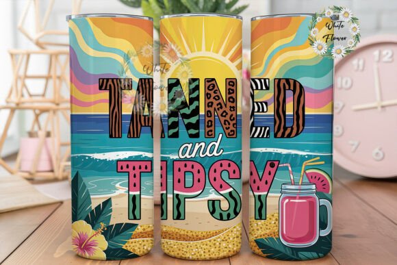 Tanned Tipsy Summer Beach Graphics & Tumbler Wraps Review