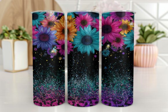 Tumbler Glitter Wrap Sunflowers Graphics Review